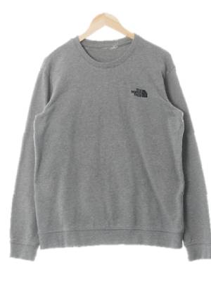 노스페이스 그레이 면 프론트백자수로고맨투맨