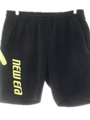 뉴에라 블랙 면혼방 형광빅로고하프트레이닝팬츠