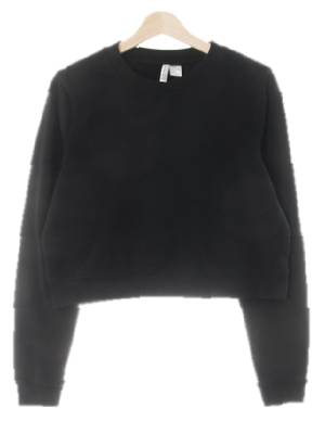 h&m 블랙 면혼방 라운드넥베이직숏맨투맨