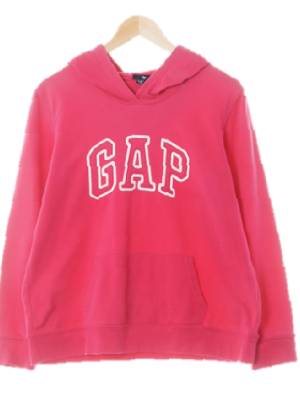 gap 핫핑크 면혼방 센터빅로고라이트후드티