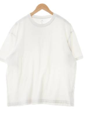 h&m 화이트 면 라운드넥베이직반팔티