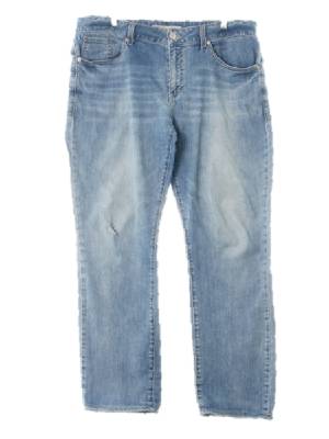 게스 블루 데님 데미지세미와이드진