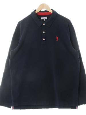 uspa 네이비 면혼방 자수로고웜카라티