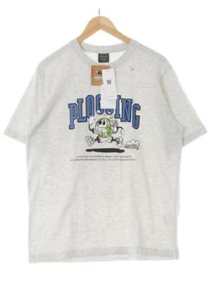 탑텐조인혁 멜란지그레이 프린팅 면혼방 PLOGGING반팔티