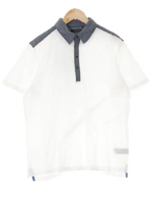 dkny 화이트 면 카라어깨배색폴로반팔티