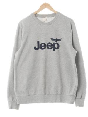 지프 그레이 프린팅 면혼방 빅로고스웨트셔츠