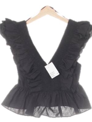 h&m 블랙 면 아코디언셔링뷔스티에