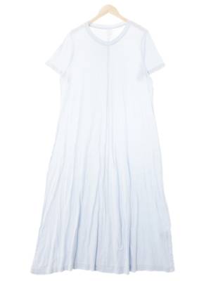 h&m 스카이블루 모달혼방 절개반소매맥시원피스