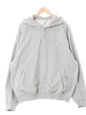 h&m 멜란지그레이 프린팅 면혼방 텍스트똑딱이루즈후드티