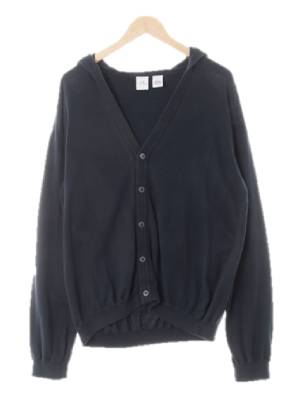 아르마니익스체인지 블랙 면 워싱브이넥후드가디건