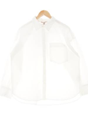 h&m 화이트 면 빅아웃포켓루즈셔츠