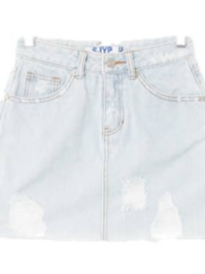 sjyp 연청 데님 데미지컷팅미니스커트