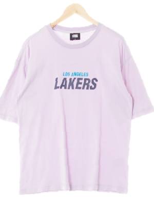 NBA 라이트바이올렛 면 로스앤젤레스레이커스반팔티