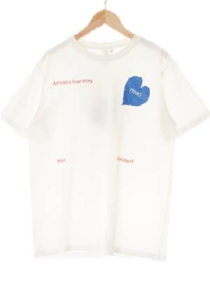 키준 화이트 블루하트프린팅 면 allmostlovestory반팔티