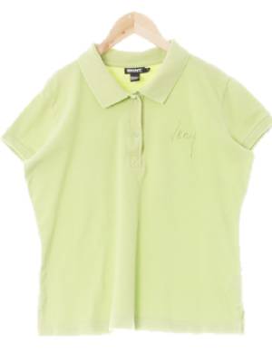 dkny 라임셔벗그린 면 자수텍스트반팔카라티