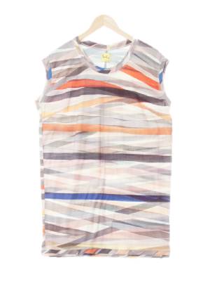 폴스미스 베이지 기하학패턴 면혼방 더블넥롱슬리브리스