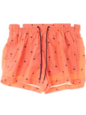 h&m 플레임스칼렛오렌지 야자수패턴 기능성바스락숏츠