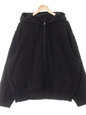 h&m 블랙 면혼방 스웨트후드집업