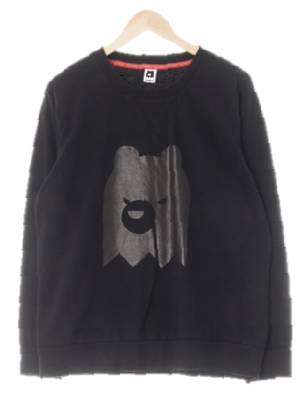 fubu 블랙 브랜드로고프린팅 면혼방 맨투맨