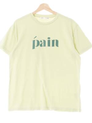미쏘 라임그린 면 Pain레터링반팔티