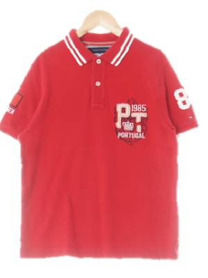 타미힐피거 오로라레드 면혼방 1985포르투갈반팔카라티