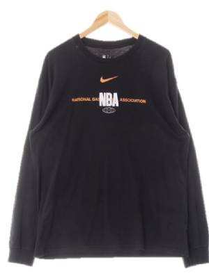 나이키NBA 블랙 프린팅 면 자수텍스트콜라보롱슬리브