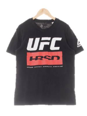 리복 블랙 프린팅 면혼방 UFC반팔티
