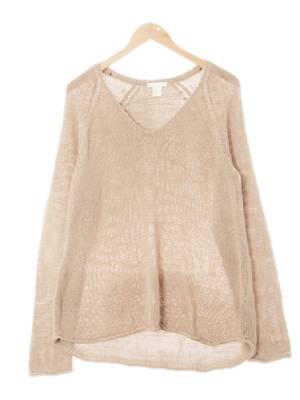 h&m 베이지 레글런돌돌이브이넥니트