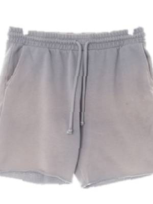 H&M 빈티지더스티차콜 면혼방 컷팅레귤러핏하프트레이닝팬츠