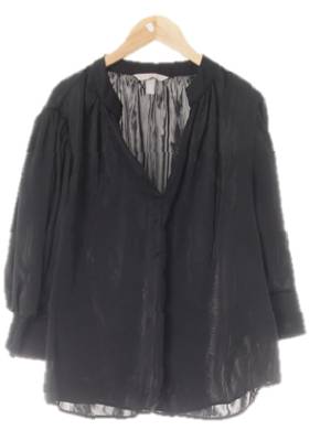 h&m 블랙 절개라인브이넥셔링블라우스