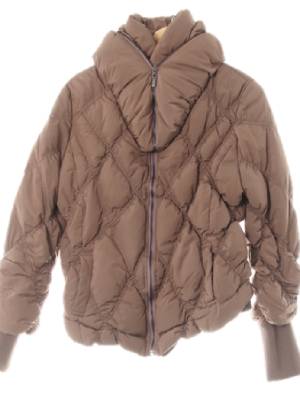 pollari 토스티드브라운 입체퀼팅패턴 덕다운 스탠드더블카라푸퍼패딩