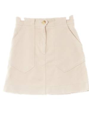h&m 베이지 면혼방 사선골지포켓미니스커트
