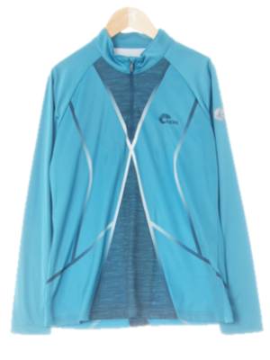 네파 블루큐라소 그래픽절개패턴 테크하프집업긴팔티