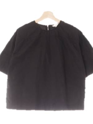 h&m 블랙 면 루즈핏절개반소매블라우스