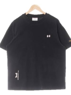 beentrill 블랙 프린팅 면 백레터링반팔티