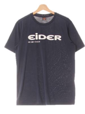 아이더 네이비 스트라이프 레터링로고스포츠반팔티