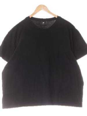 h&m 블랙 면 라운드넥반팔티