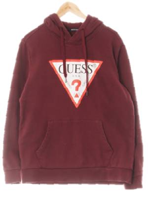 Guess 타우니포트레드 프린팅 데님 트라이앵글빅로고후드티