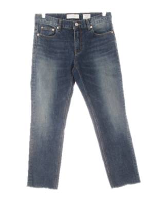 페이탈리즘 중청 데님 워싱크롭스트레이트진