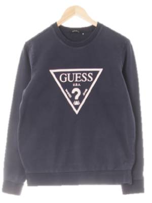 Guess 네이비 면 빅트레이닝로고라이트맨투맨