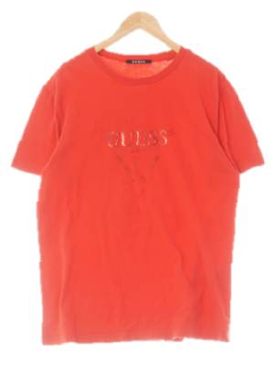 Guess 레드 면 엠보로고반팔티
