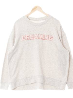 h&m 멜란지그레이 면혼방 부클레터링드롭숄더맨투맨