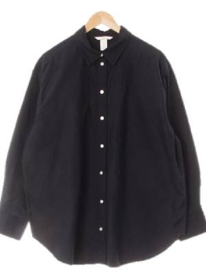 h&m 네이비 면 베이직오버핏셔츠