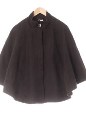 h&m 블랙 비스코스혼방 절개라인모던케이프