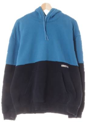 h&m 스카이다이버블루네이비 면혼방 컬러블럭레터링후드티