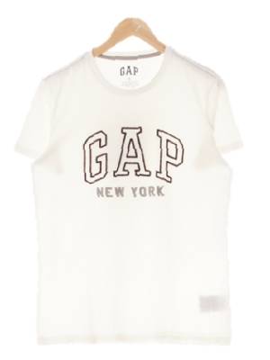 gap 화이트 면 아웃라인자수빅로고반팔티