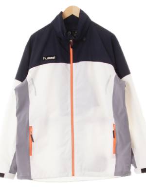 hummel 화이트네이비 배색하이넥바람막이