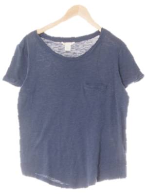 h&m 그레이시블루 모달혼방 포켓롤업보트넥반팔티