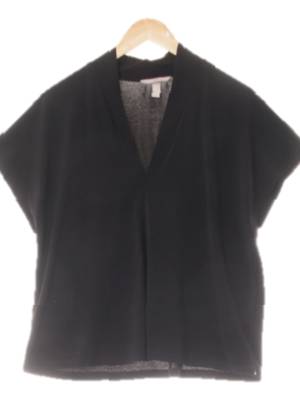 h&m 블랙 브이넥캡슬리브블라우스