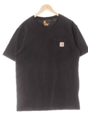 칼하트 블랙 면 워싱패치포켓반팔티